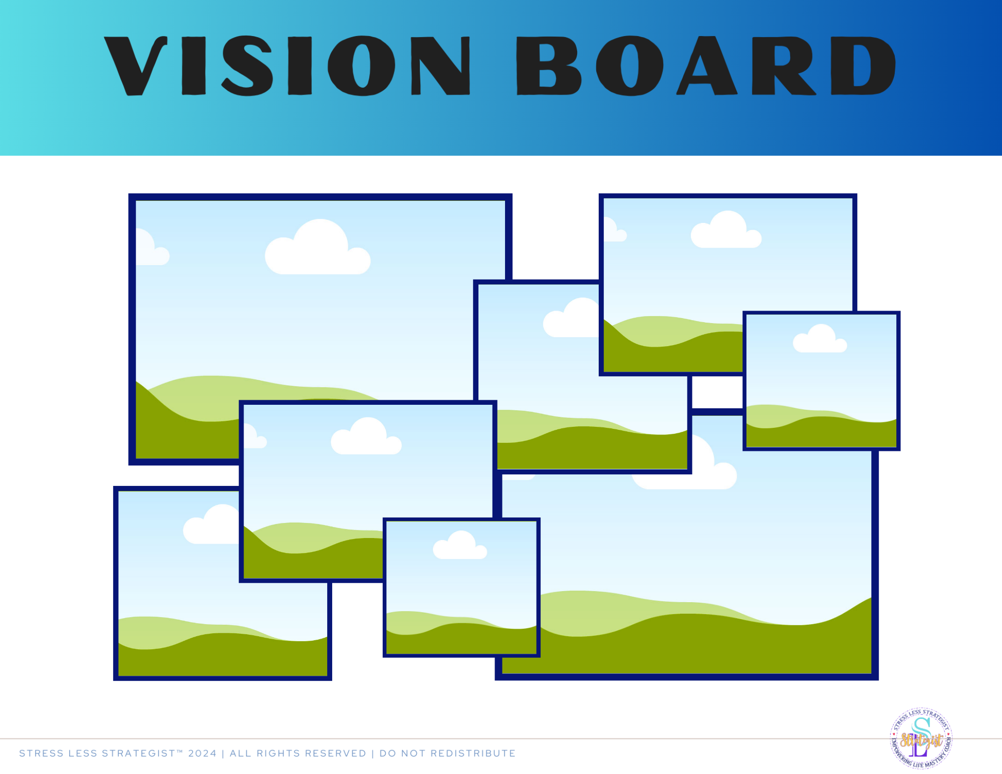 Vision Board Template - Stress Less Strategist